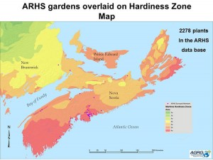 ARHS gardens hardiness zone map